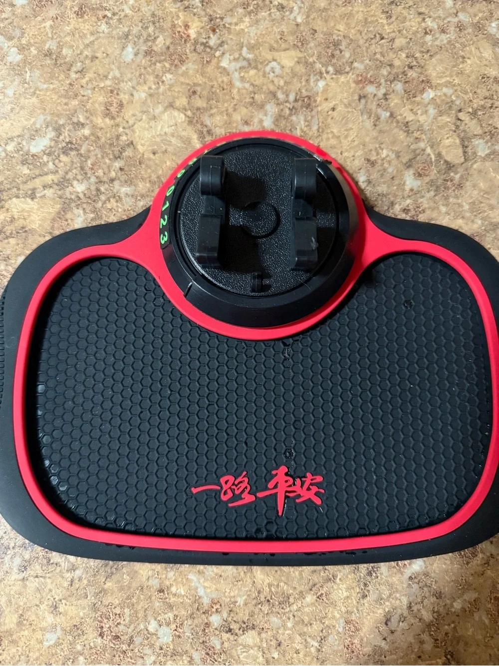 Red & Black Non-Slip Car Dashboard Phone Mount Mat